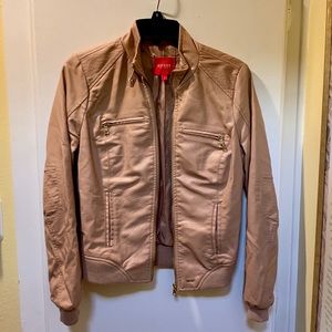 Guess Rose Gold Faux Leather Jacket